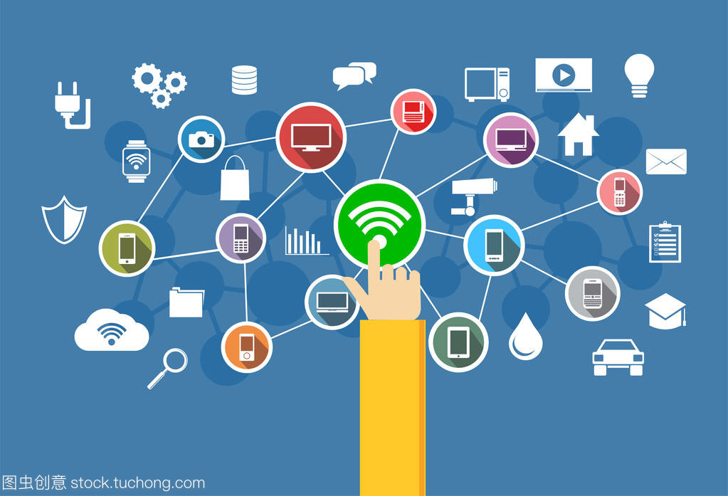 無線連接。物聯網。信息技術的概念